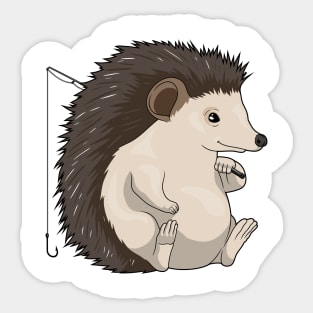 Hedgehog Fisher Fishing rod Sticker